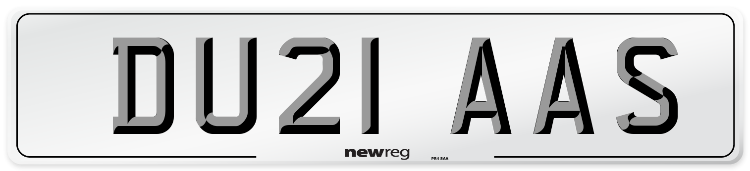 DU21 AAS Number Plate from New Reg